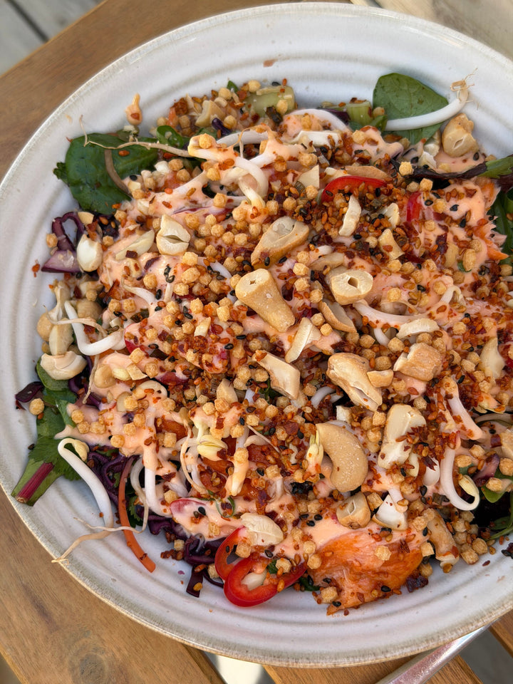 Sallad med röding, ponzu & chilimayo!! 🌶️🥒