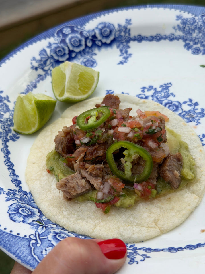 Carnitas | med majstortillas, tomatsalsa & guacamole