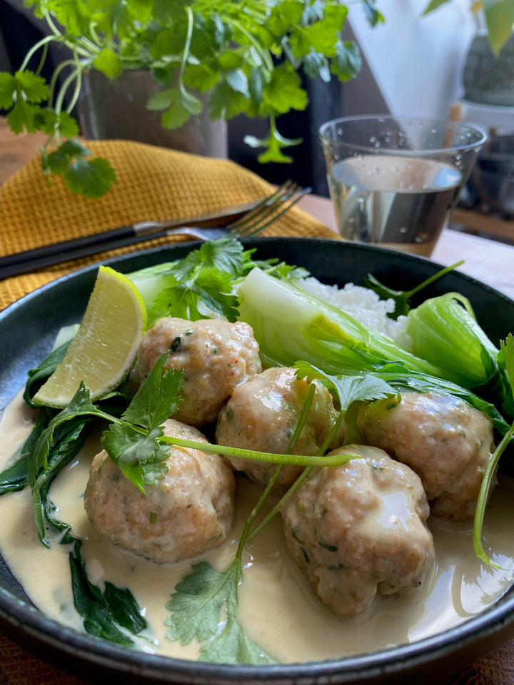 Fiskbullar i grön curry 🍀