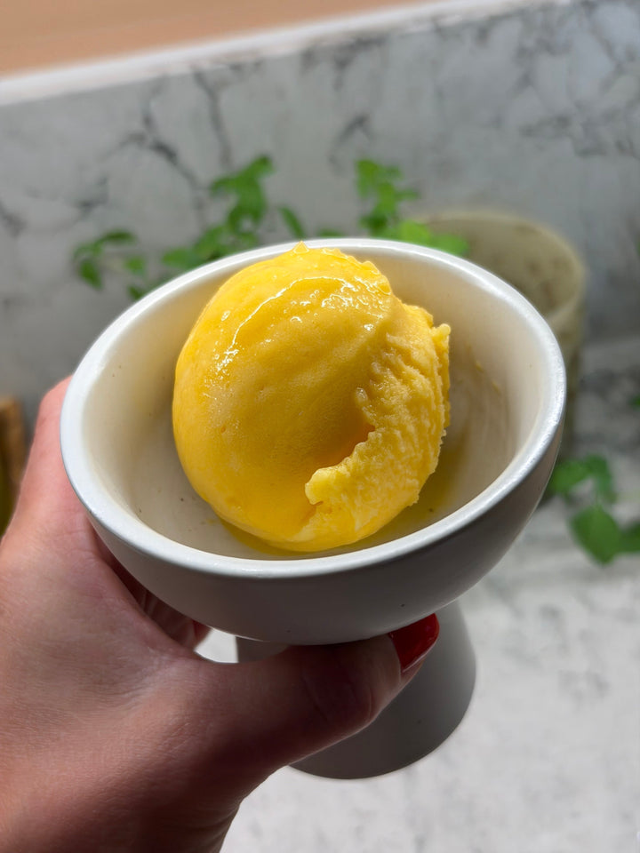 Supersnabb persikosorbet!