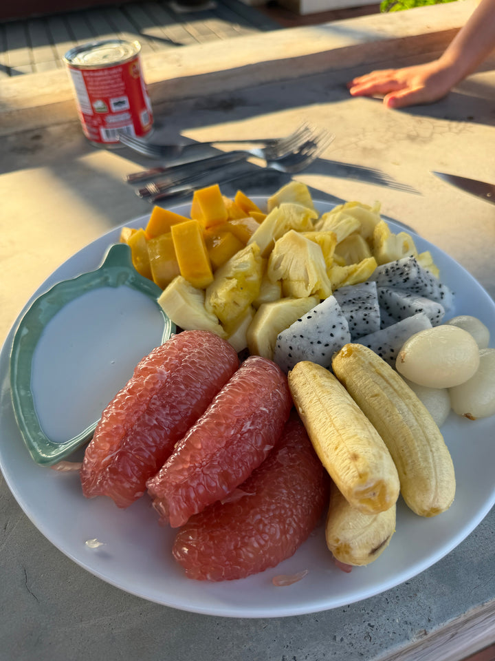Frukt med kokosdipp 🥥🍍🍌🥭