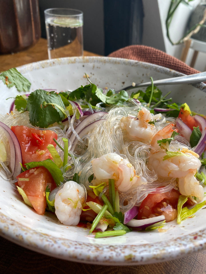 Yum woon sen 🇹🇭 stark glasnudelsallad med räkor 🦐