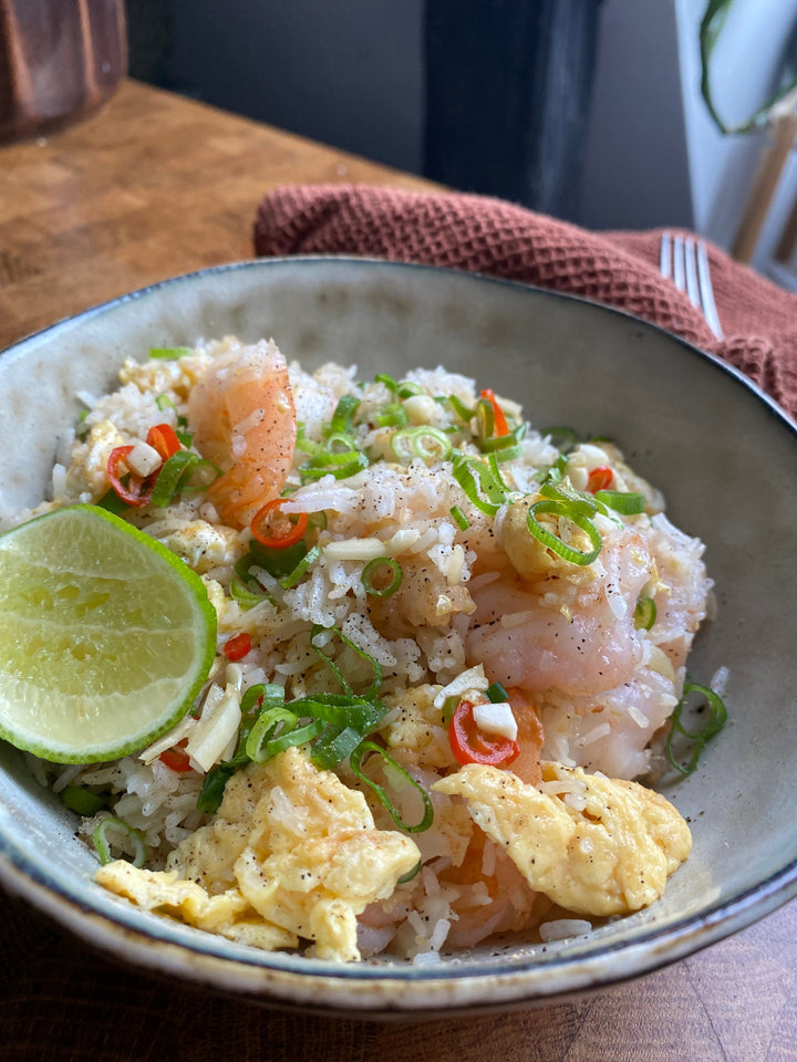 Fried rice med räkor 🍚🍤