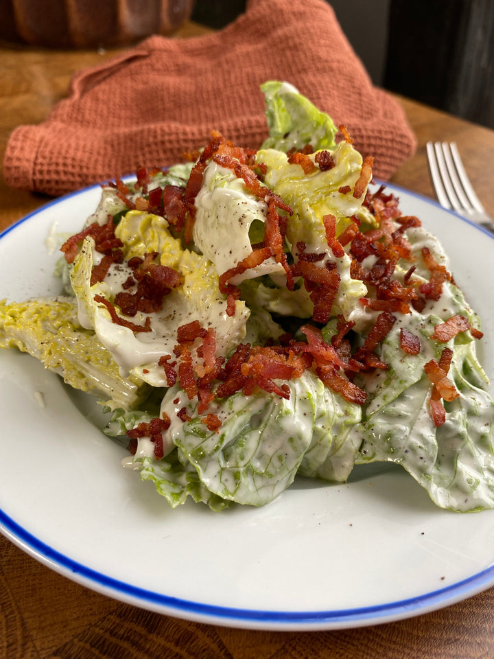 Sidesallad med blue cheese dressing & bacon 🥓 🥬
