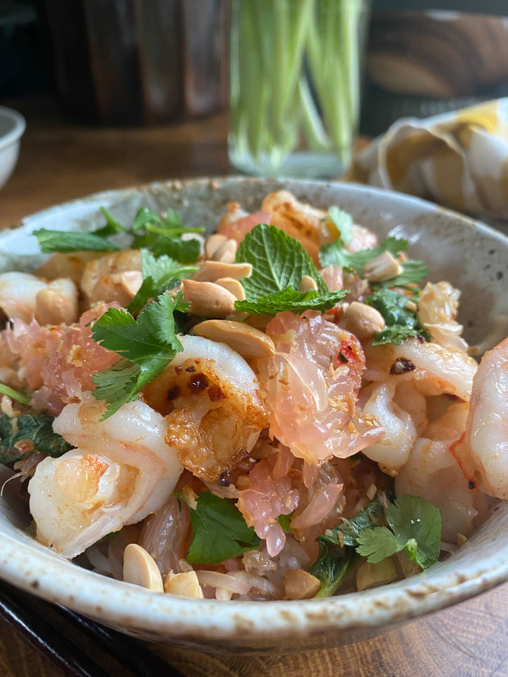Pomelosallad med räkor 🌶️🥜