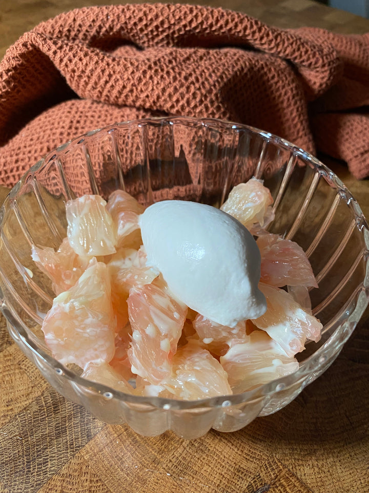 Kokosglass, pomelo & kondenserad mjölk