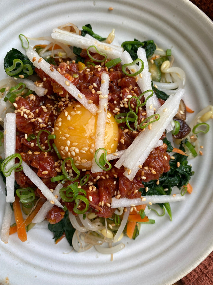 Råbiff bibimbap