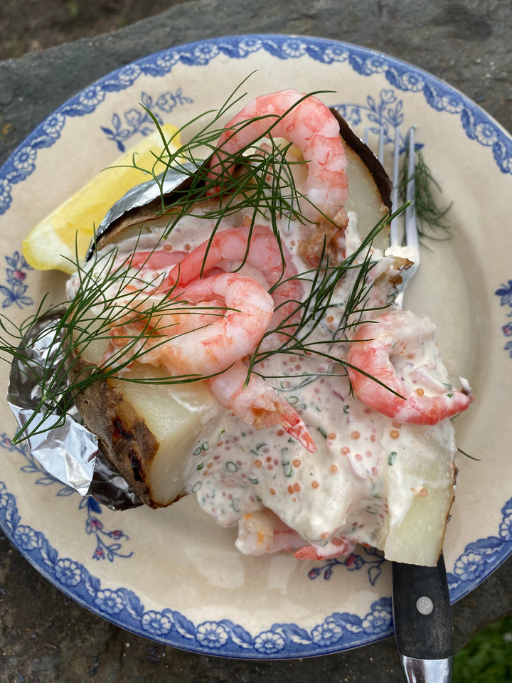 Bakad potatis, romsås (och blue cheese dipp)