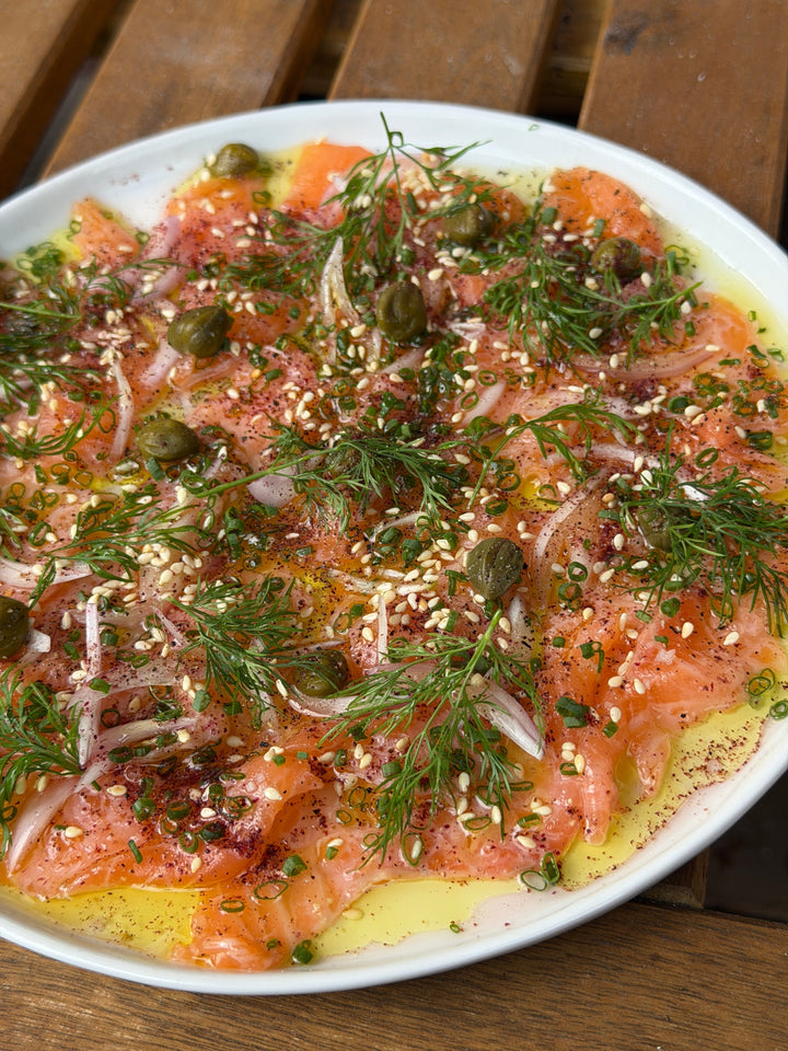 Laxcarpaccio med kapris, dill & citron!