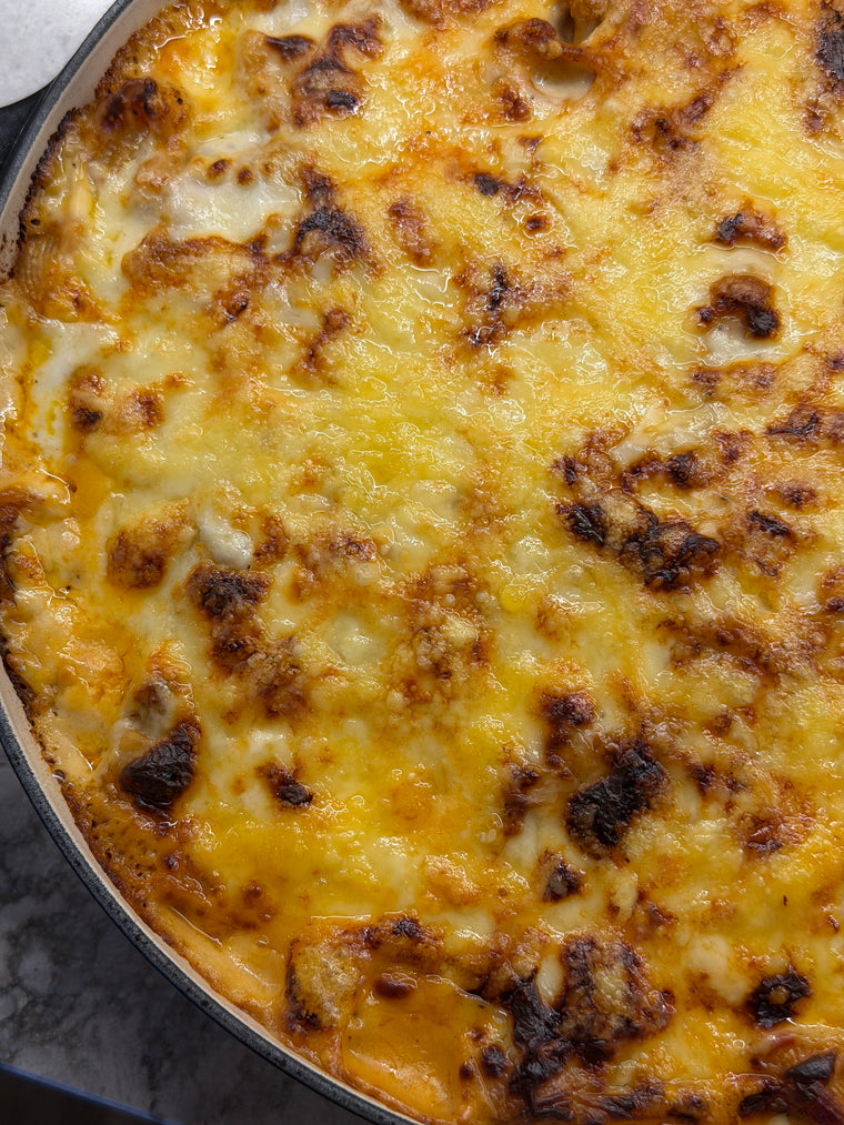 Makaronipudding | med köttfärs och cheddarost