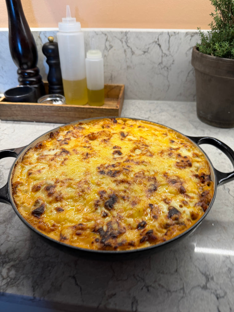 Makaronipudding | med köttfärs och cheddarost